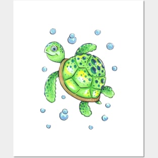 Adorable Sea Turtle Posters and Art